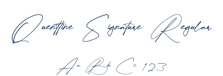 Quenttine Signature Regular Font Preview