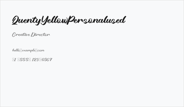 QuentyYellowPersonalused Business Card