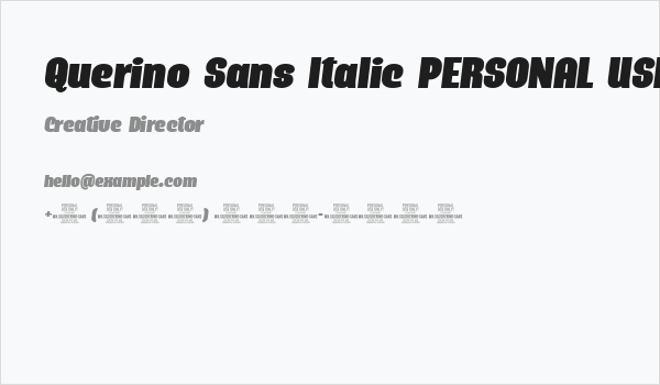Querino Sans Italic PERSONAL USE Business Card