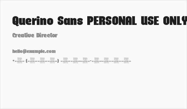 Querino Sans PERSONAL USE ONLY Business Card