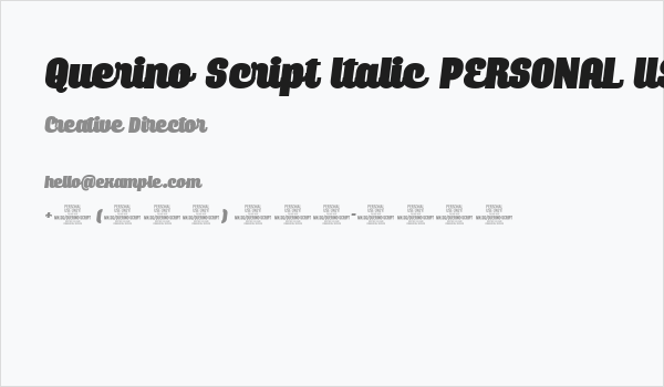 Querino Script Italic PERSONAL USE Business Card