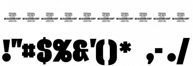 Querino Script PERSONAL USE Font OTHER CHARS