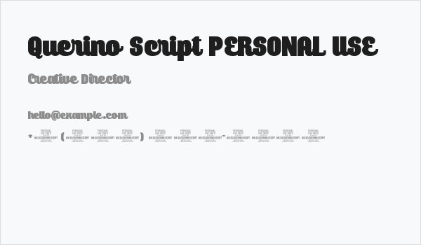 Querino Script PERSONAL USE Business Card