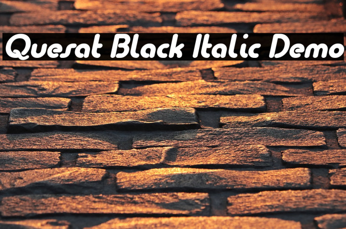 Quesat Black Italic Demo Шрифта examples
