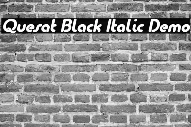 Quesat Black Italic Demo Шрифта examples