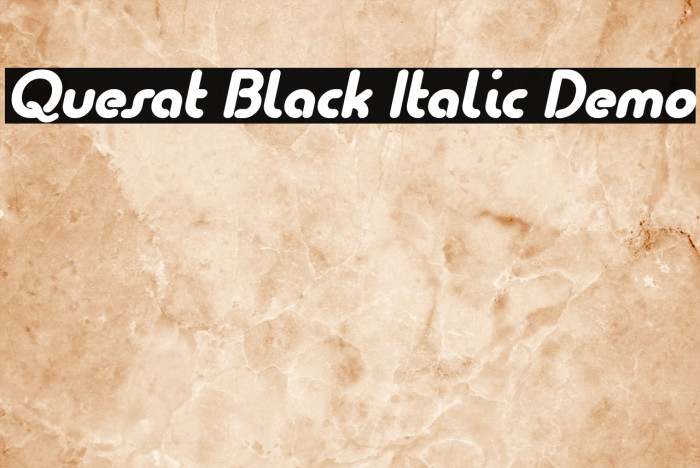 Quesat Black Italic Demo Шрифта examples