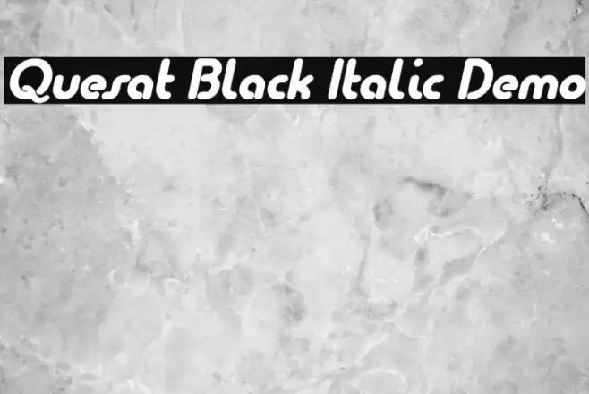 Quesat Black Italic Demo Шрифта examples