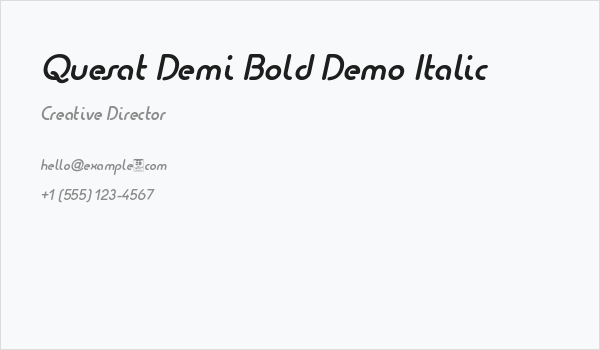 Quesat Demi Bold Demo Italic Business Card