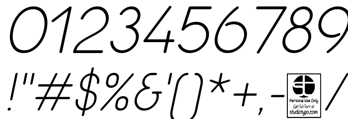 Quesat Light Demo Italic Font OTHER CHARS