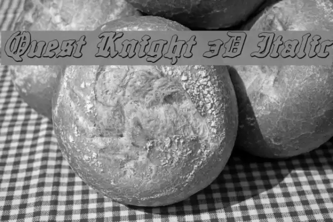 Quest Knight 3D Italic Schriftart examples