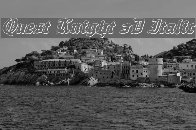 Quest Knight 3D Italic Schriftart examples