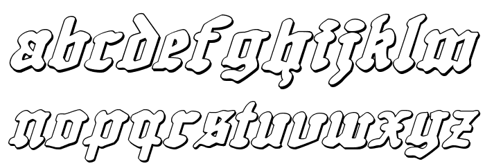 Quest Knight 3D Italic Font LOWERCASE