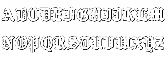 Quest Knight 3D Font Litere mari