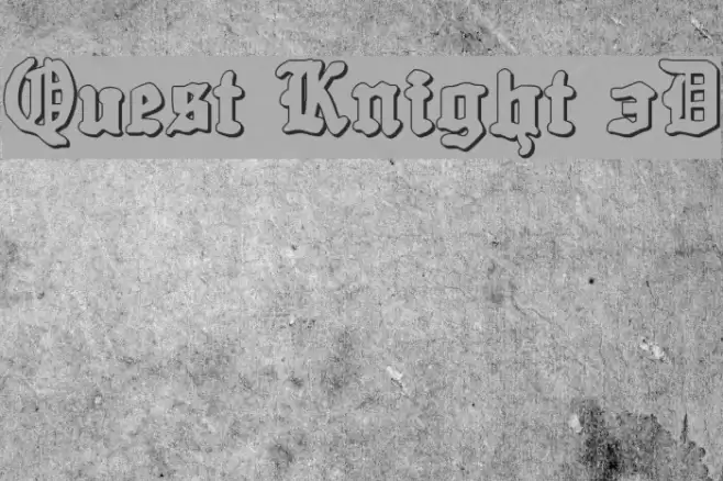 Quest Knight 3D Schriftart examples