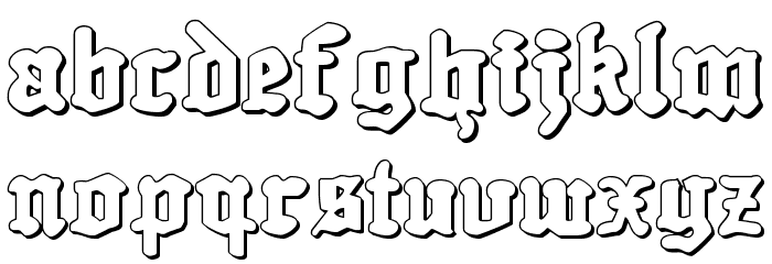 Quest Knight 3D Font LOWERCASE