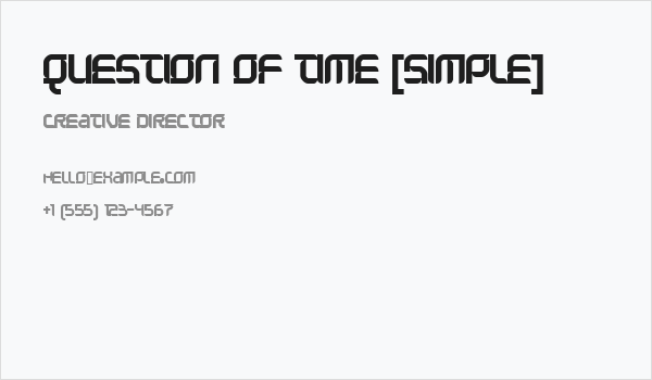 Question of time [simple] Business Card