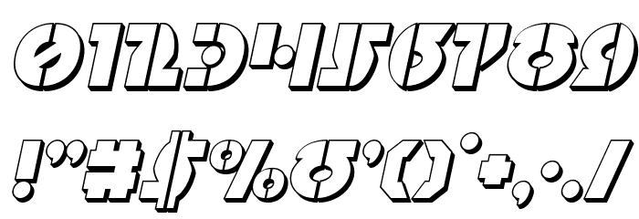 Questlok 3D Italic Font OTHER CHARS