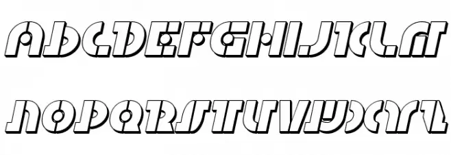 Questlok 3D Italic フォント 大文字