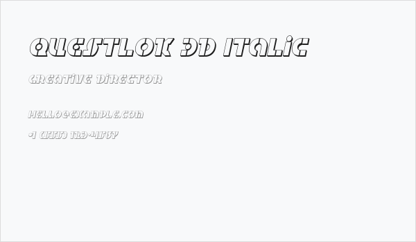 Questlok 3D Italic Business Card