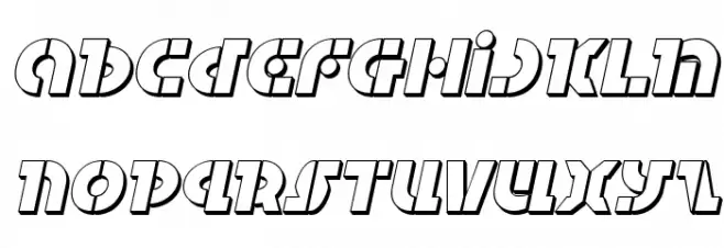 Questlok 3D Italic Caratteri MINUSCOLO
