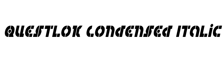 Questlok Condensed Italic  नि: शुल्क फ़ॉन्ट्स डाउनलोड