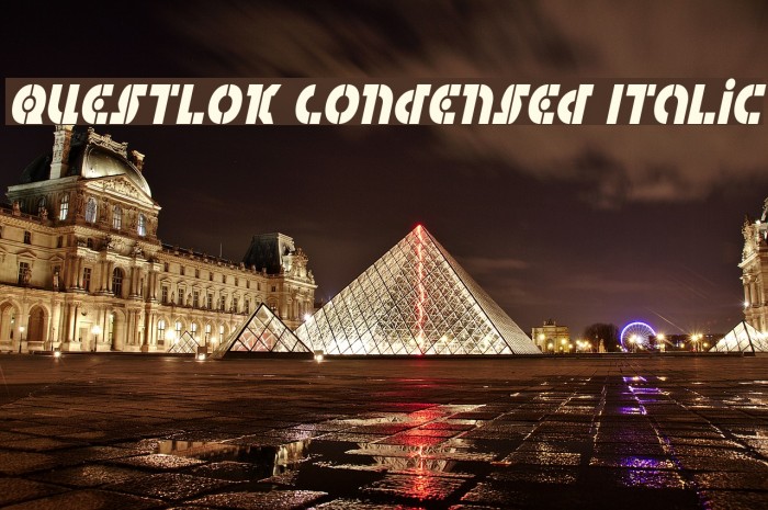 Questlok Condensed Italic Font examples
