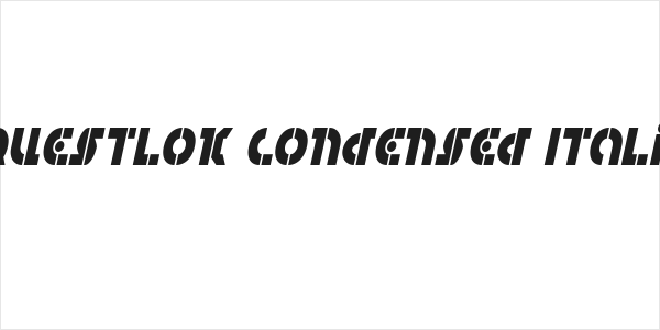 Questlok Condensed Italic Logo