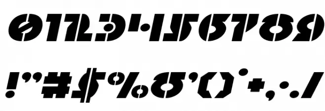 Questlok Expanded Italic Font OTHER CHARS