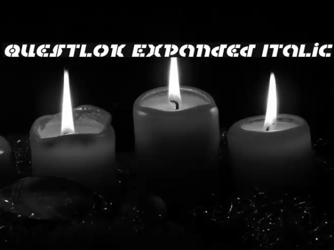 Questlok Expanded Italic Font examples