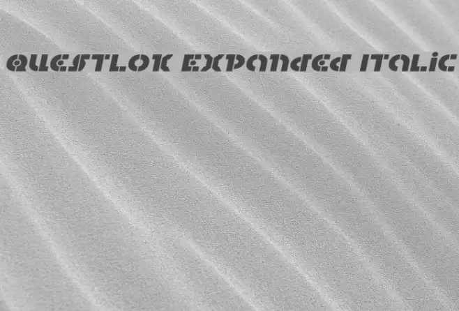 Questlok Expanded Italic Font examples