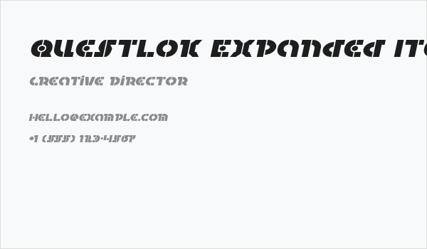 Questlok Expanded Italic Business Card