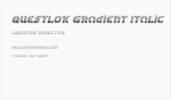 Questlok Gradient Italic Business Card