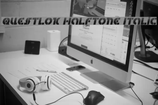 Questlok Halftone Italic Font examples