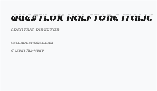 Questlok Halftone Italic Business Card
