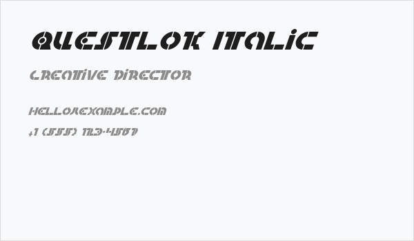 Questlok Italic Business Card