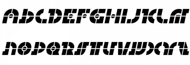 Questlok Laser Italic Caratteri MAIUSCOLE