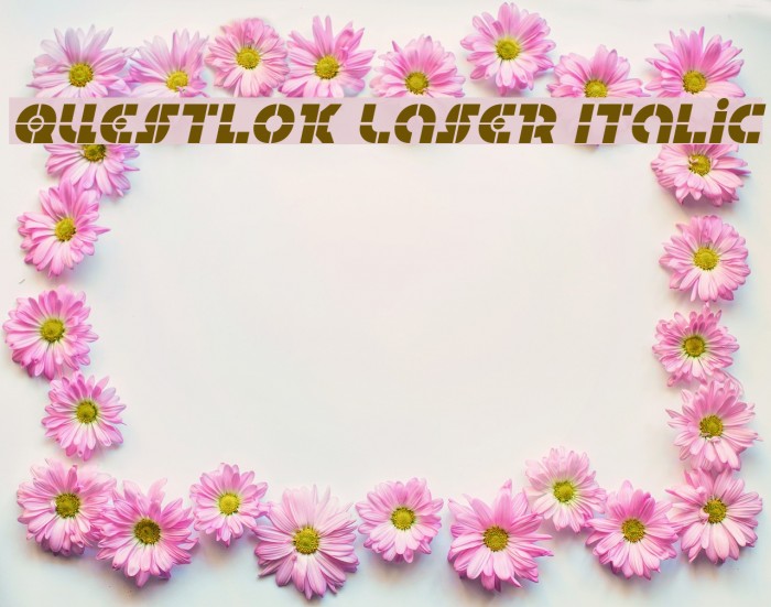 Questlok Laser Italic Font examples