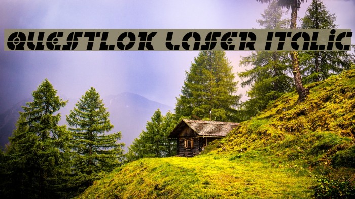 Questlok Laser Italic Font examples