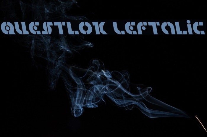Questlok Leftalic Font examples