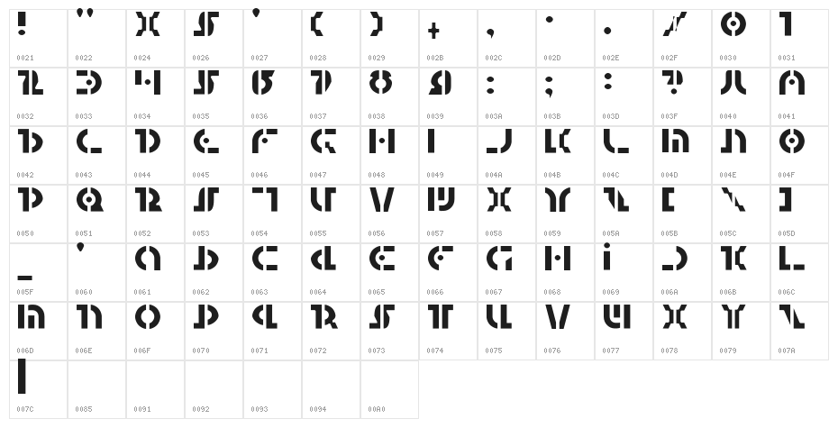 Questlok Light Character Map