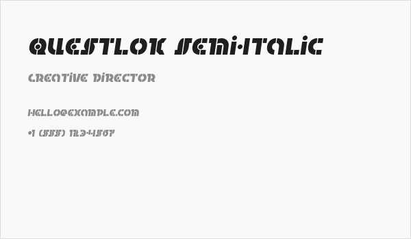 Questlok Semi-Italic Business Card