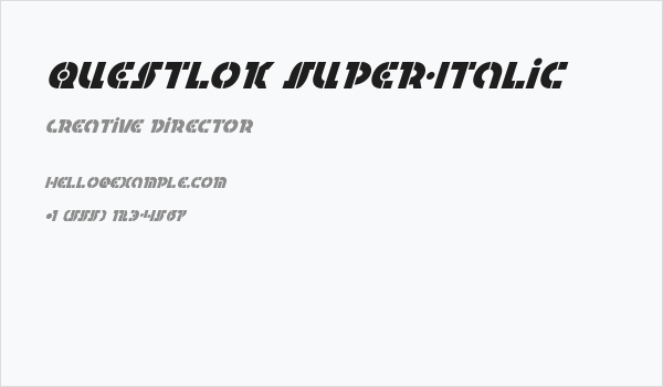 Questlok Super-Italic Business Card