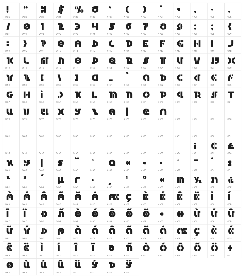 Questlok Title Character Map