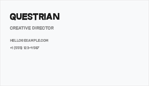 Questrian Business Card