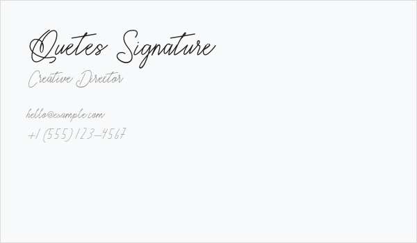 Quetes Signature Business Card
