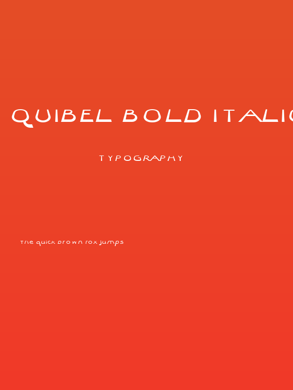 Quibel Bold Italic Poster