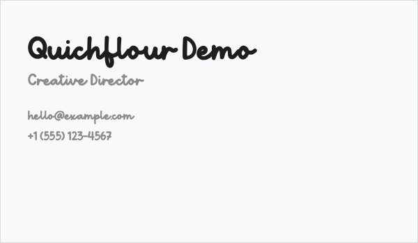 Quichflour Demo Business Card