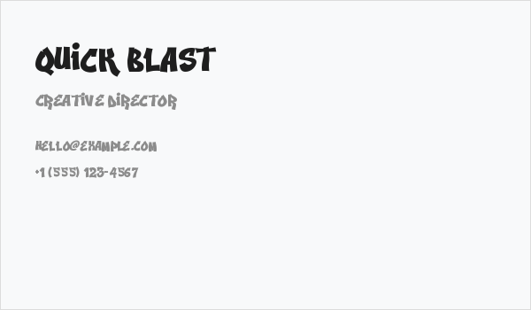 Quick Blast Business Card