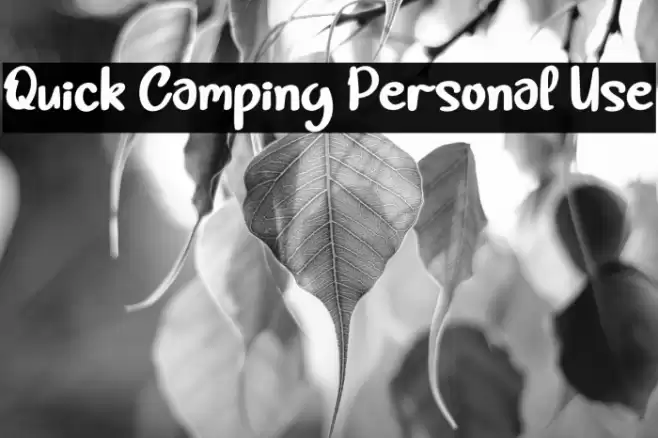 Quick Camping Personal Use Font examples