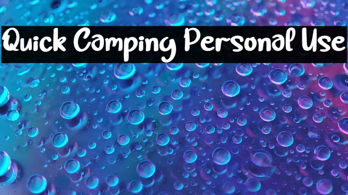 Quick Camping Personal Use Example 3